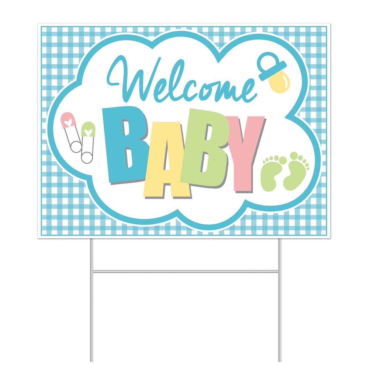 Beistle 11½in. x 15½in. Plastic Welcome Baby Yard Sign - 6 Pack